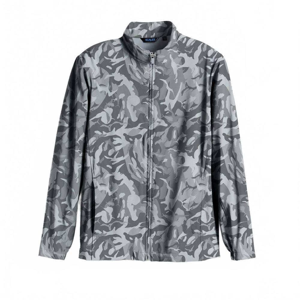 NEW SCALES men's full zip jacket in camo grey